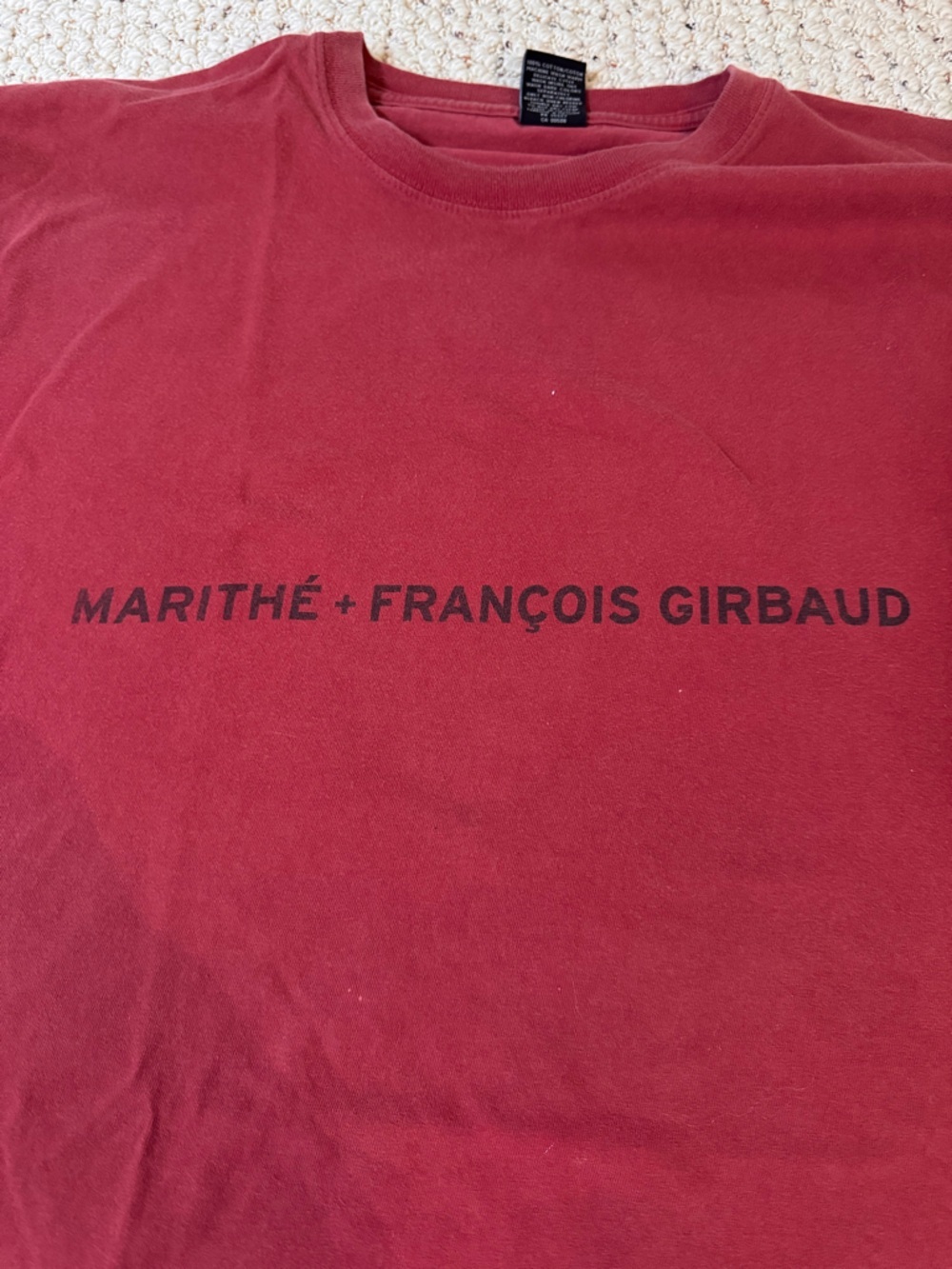 Vintage Marithe Francois Girbaud Deep Red Logo Tee